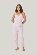 Britt Bamboo Lace Cami Long Pj - Pink - image 1