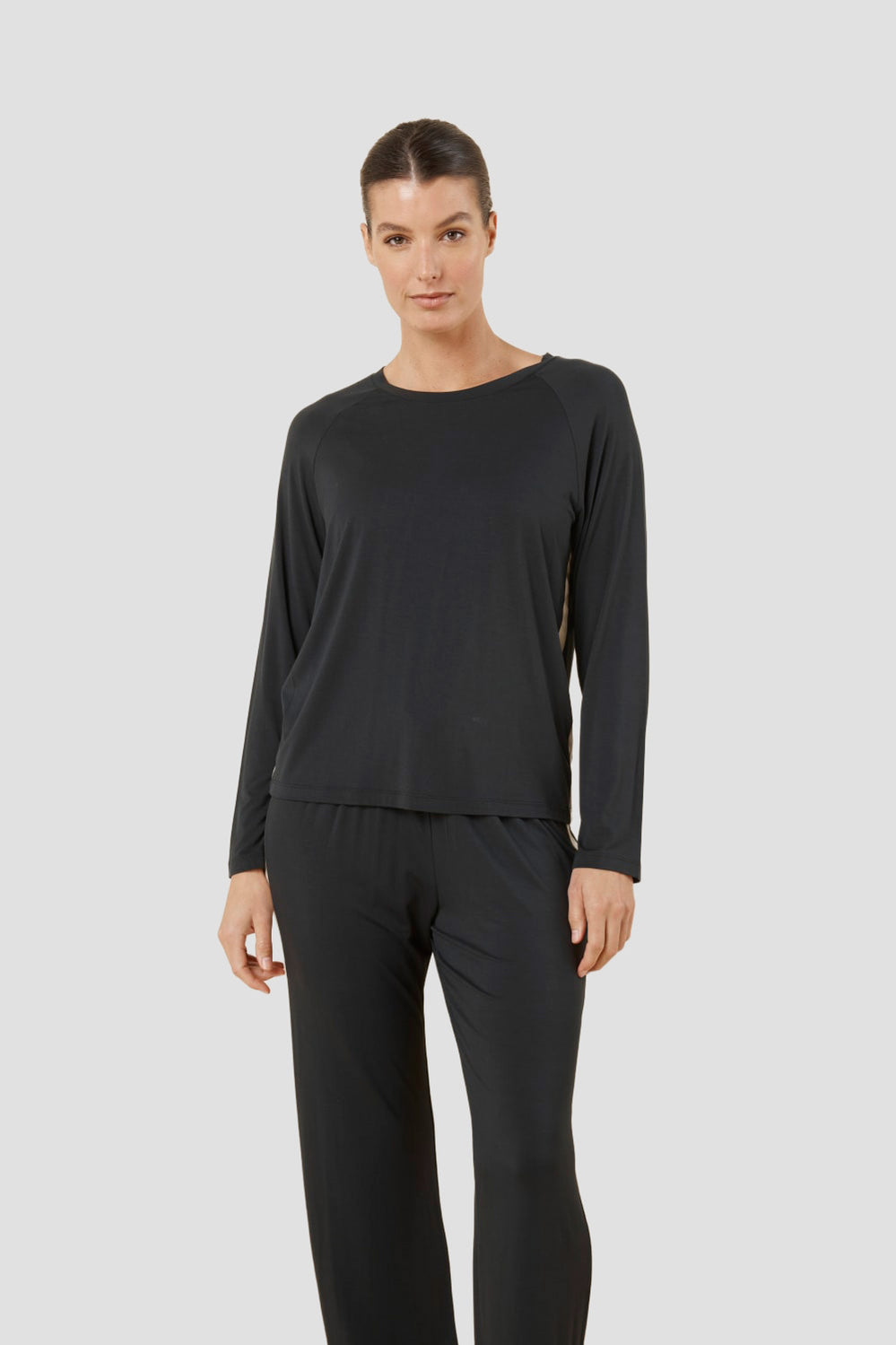 Anya Bamboo Sporty Pj Set - Black - image 2