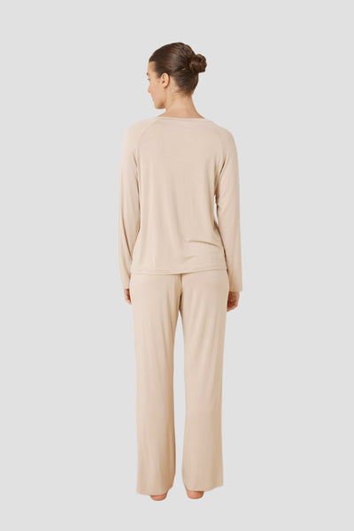 Anya Bamboo Sporty Pj Set - Biscuit - image 3