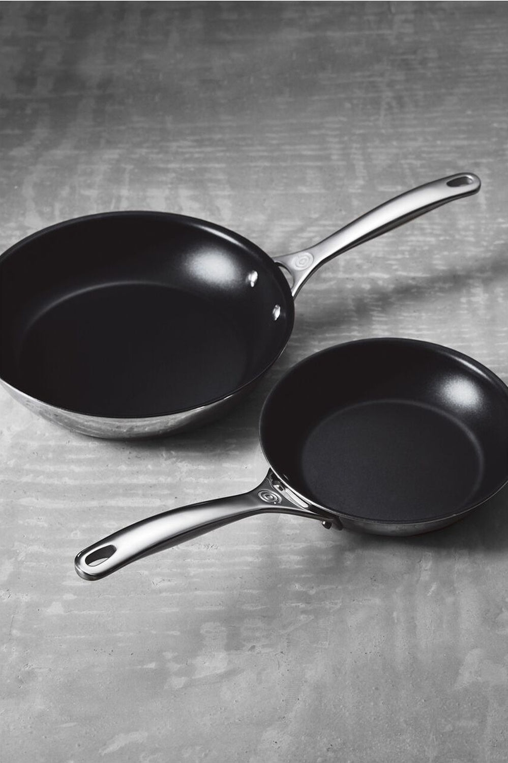 Signature Stainless Steel 3ply Non Stick Shallow Frypan Set - Stainless Steel - image 2