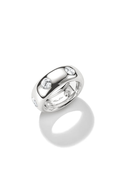 Bold Band Ring With Stones In Silver - Silver - image 1