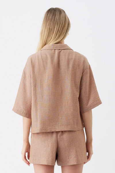 Paige Stripe Shirt - Tan - image 4