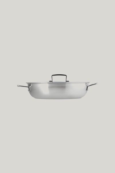 3ply Stainless Steel Non Stick Shallow Casserole & Lid 30cm - Stainless Steel - image 2