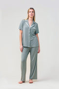 Vanessa Bamboo Long Pant Pj Set - Olive - image 1