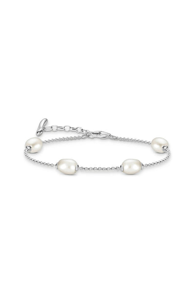Freshwater Pearl Station Bracelet In Silver - Silver - image 1