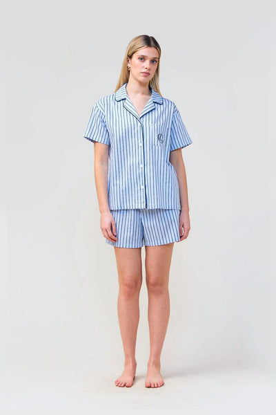 Poppy Stripe Short Pj Set - Blue - image 1