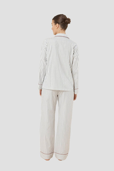 Octavia Cotton Stripe Pj Set - Ivory - image 4