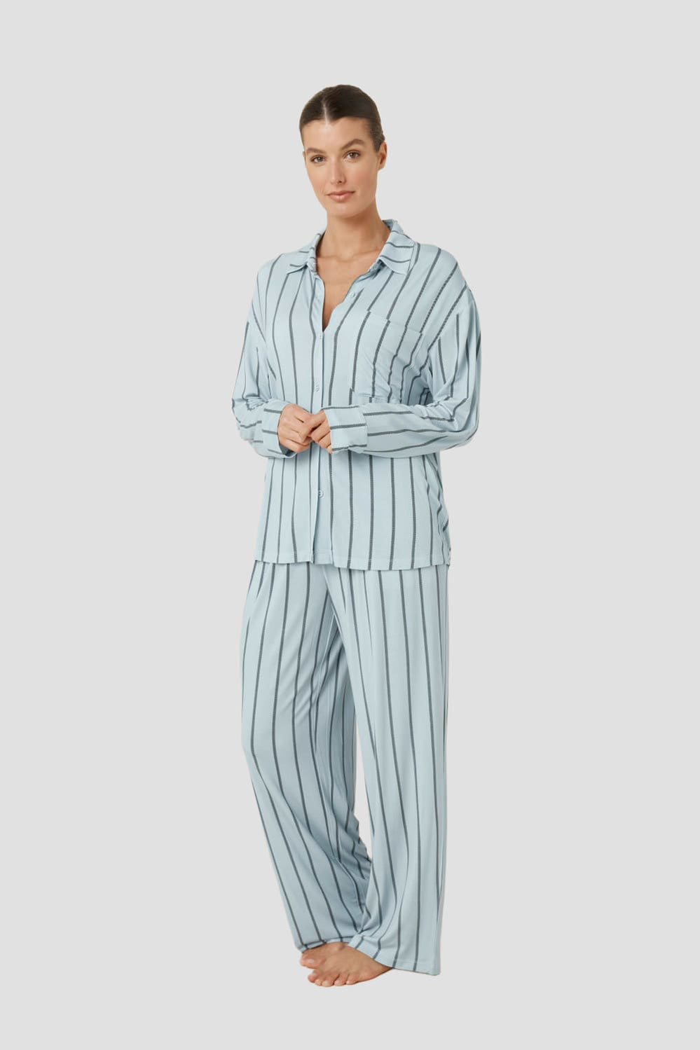 Harlow Bamboo Striped Pj Set - Blue - image 3