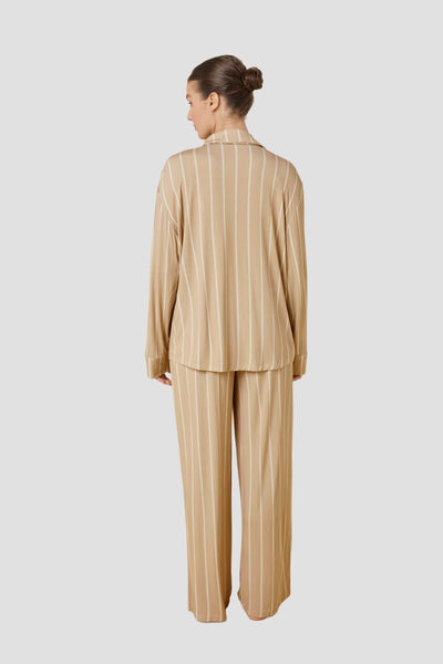 Harlow Bamboo Striped Pj Set - Biscuit - image 3