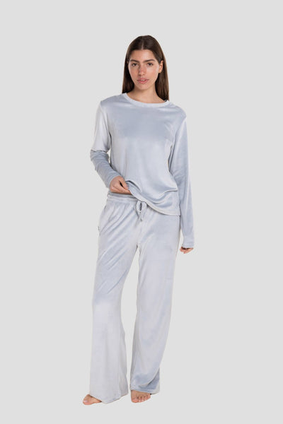 Thea Velour Long Lounge Set - Blue - image 1