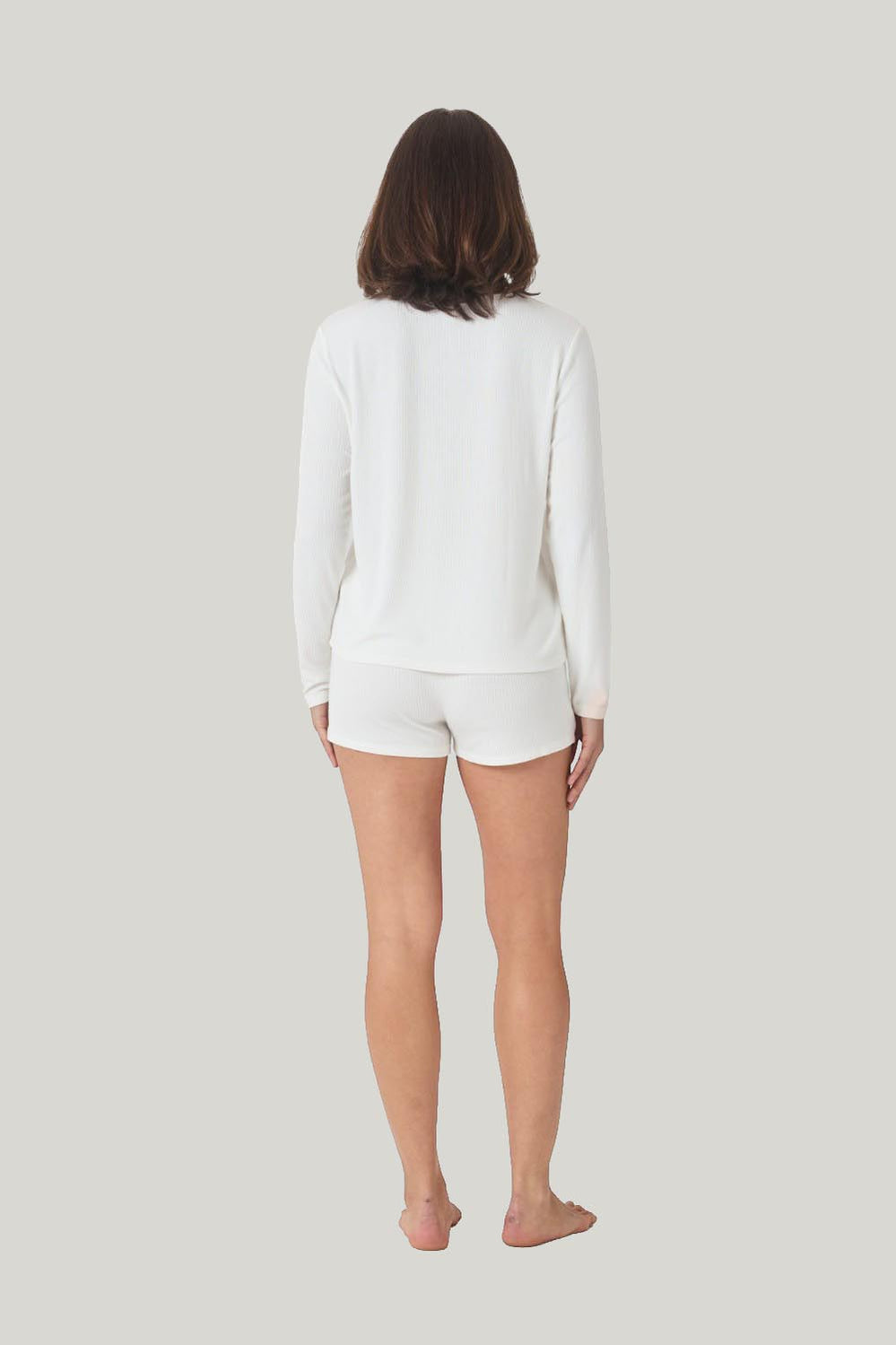 Lombardy Rib Long Sleeve Top - Ecru - image 3