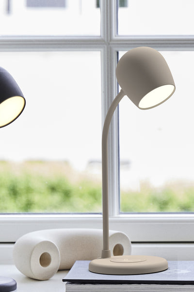 Ellie Smart Lamp With Bluetooth Speaker & Qi Wireless Charger - Ivory Sand - Beige - image 3