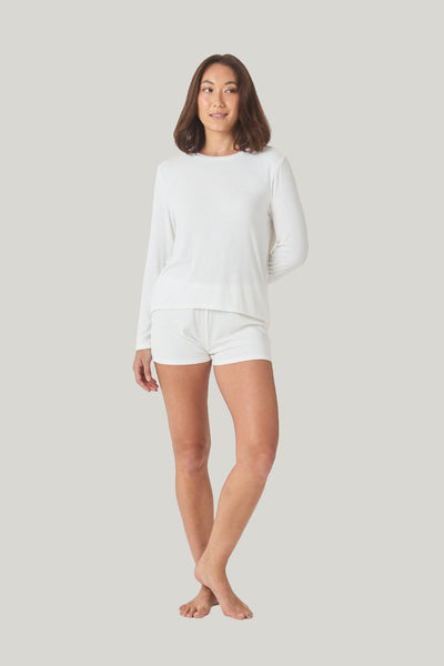 Lombardy Rib Long Sleeve Top - Ecru - image 1