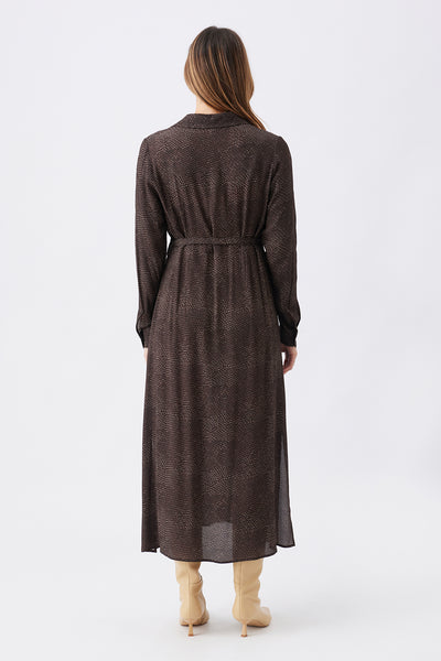 Helena Shirt Maternity Dress - Brown - image 4