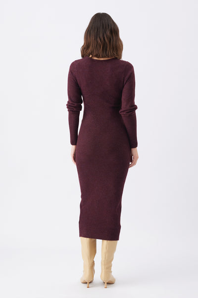 Heidi Nursing Knit Dress - Burgundy - image 4