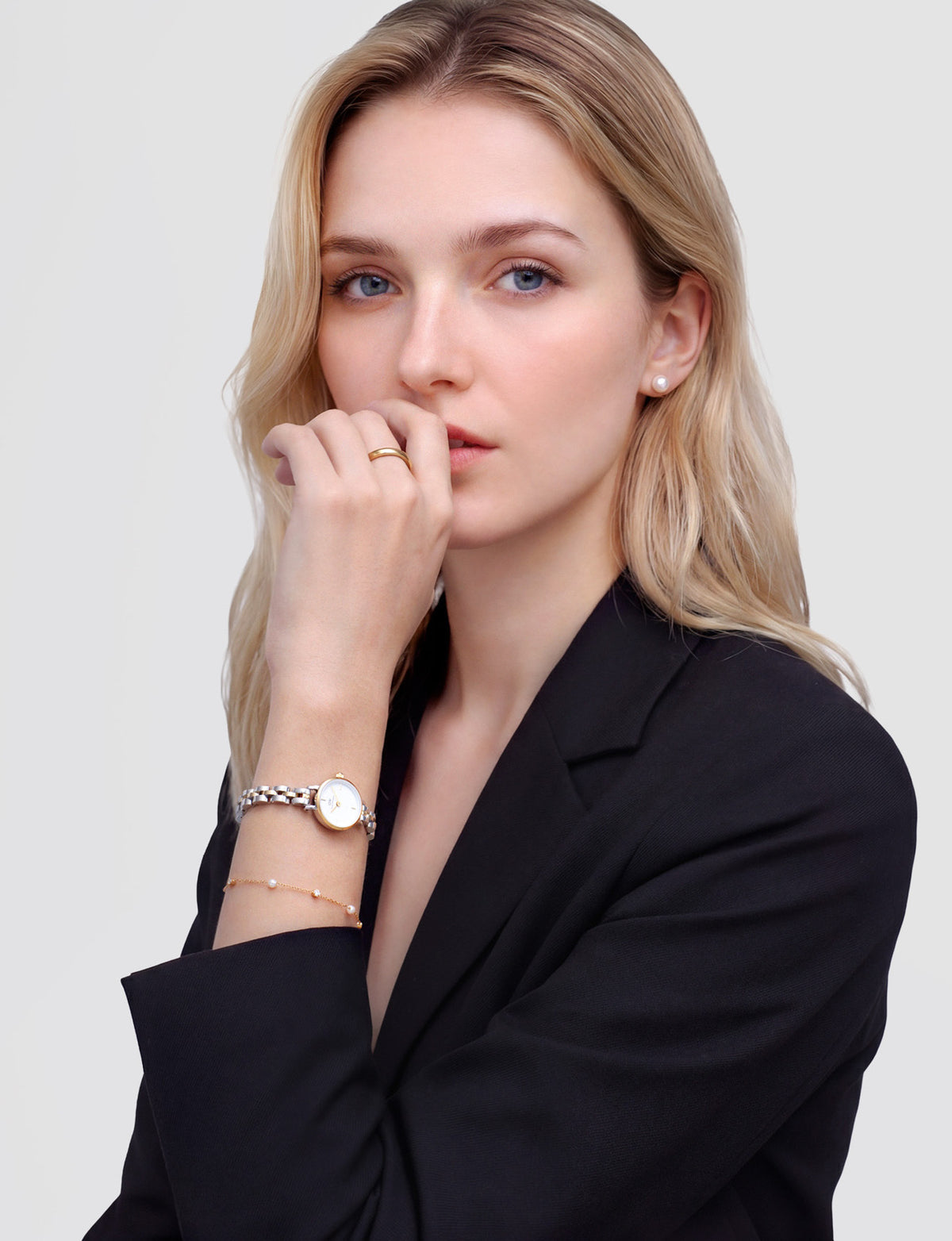 Petite Mini Arch Link Two Tone Watch - Silver Gold - image 2