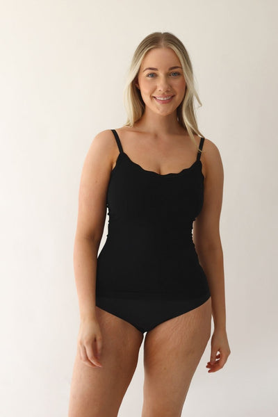 Leakproof Scallop Maternity Cami - Black - image 2