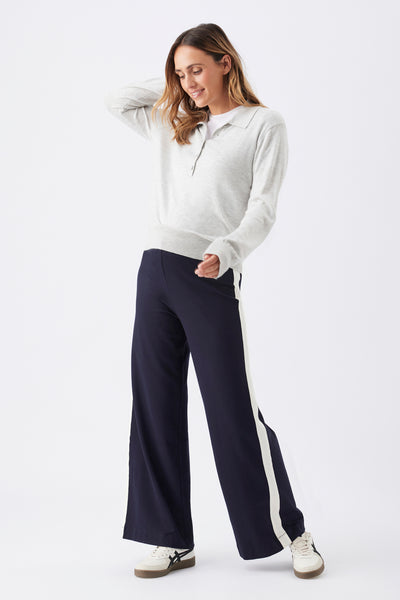 Ari Wide Leg Maternity Pant - Navy/White - image 2