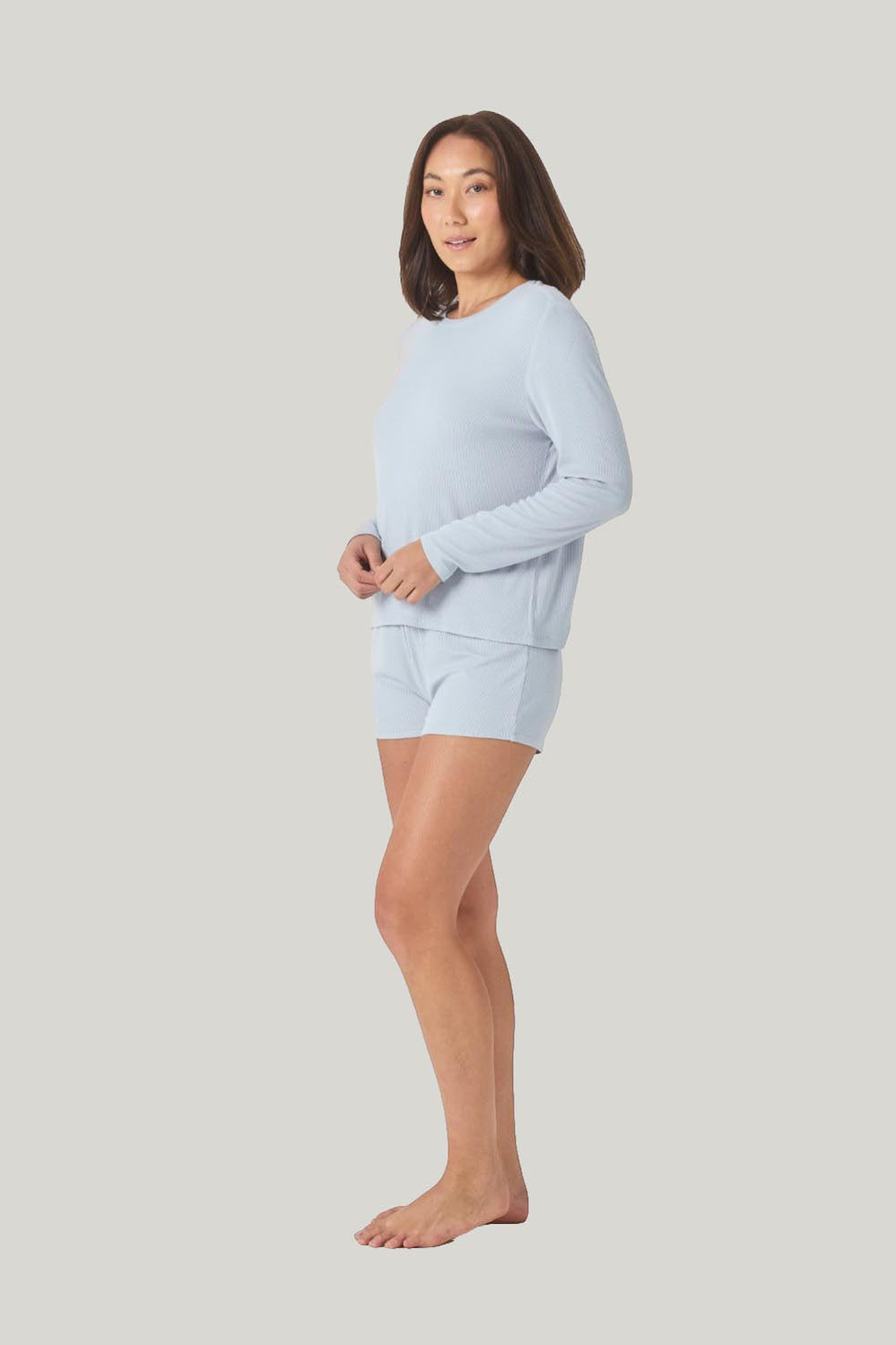 Lombardy Rib Long Sleeve Top - Powder Blue - image 2
