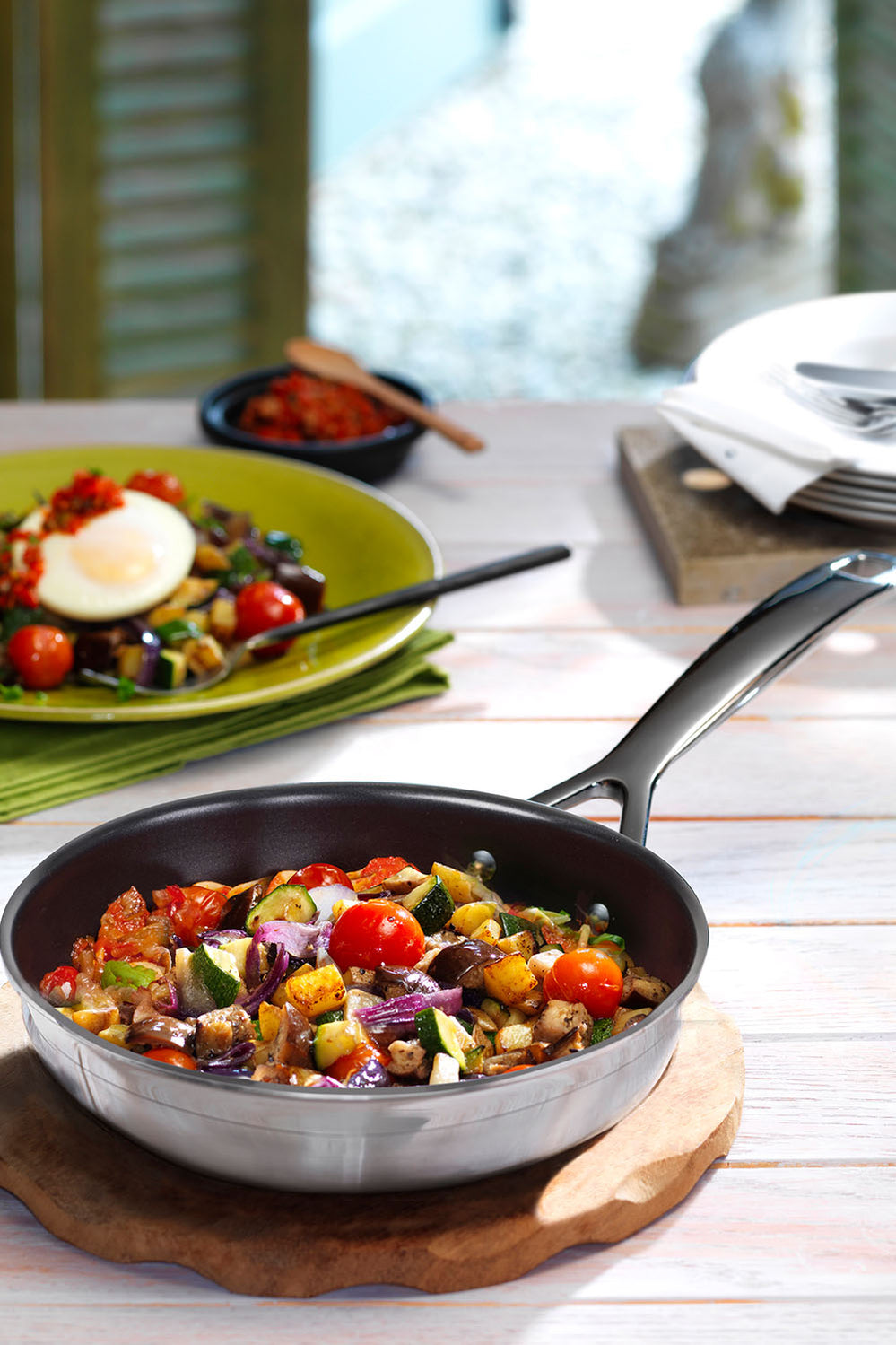 3ply Stainless Steel Non Stick Omelette Pan 20cm - Stainless Steel - image 4