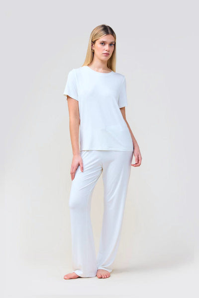 Bronte Bamboo Tshirt With Stripe - Ecru - image 2