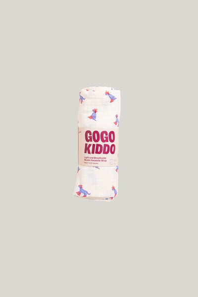 Light And Breathable Muslin Swaddle Wrap - Yeehaw Dog - Oatmeal - image 2