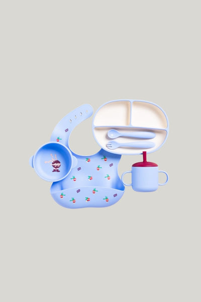 Fun Firsts Feeding Set Silicone - Periwinkle - image 1