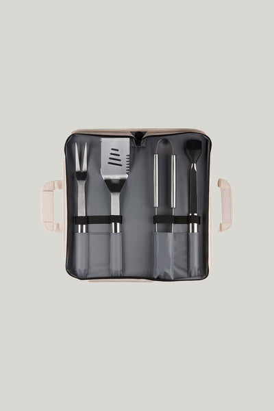 Stainless Steel Set Of 4 Bbq Tools & Bag - Black - image 3