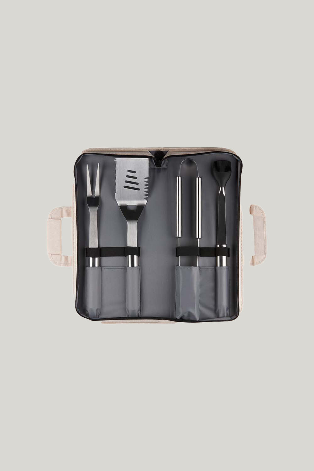 Stainless Steel Set Of 4 Bbq Tools & Bag - Black - image 3