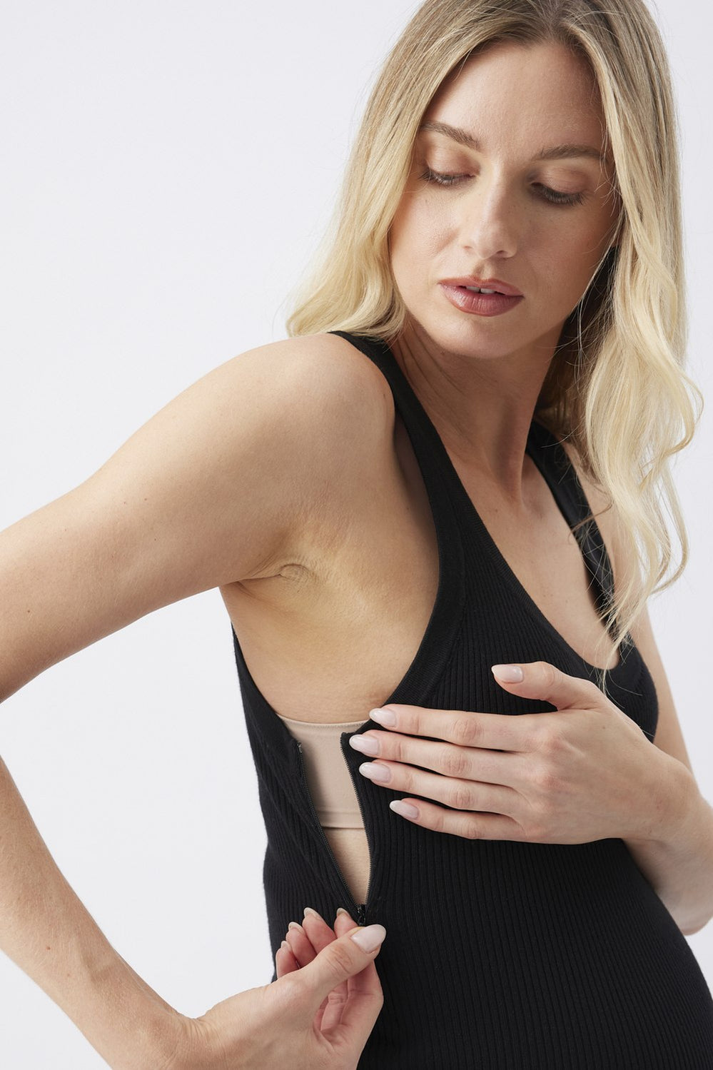 Monique Knit Nursing Tank - Black - image 2