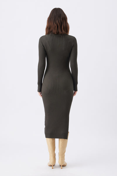 Nella Rib Nursing Knit Dress - Ivy - image 3