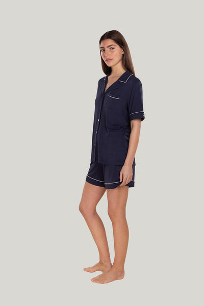 Sadie Bamboo Short Pj Set - Navy - image 2
