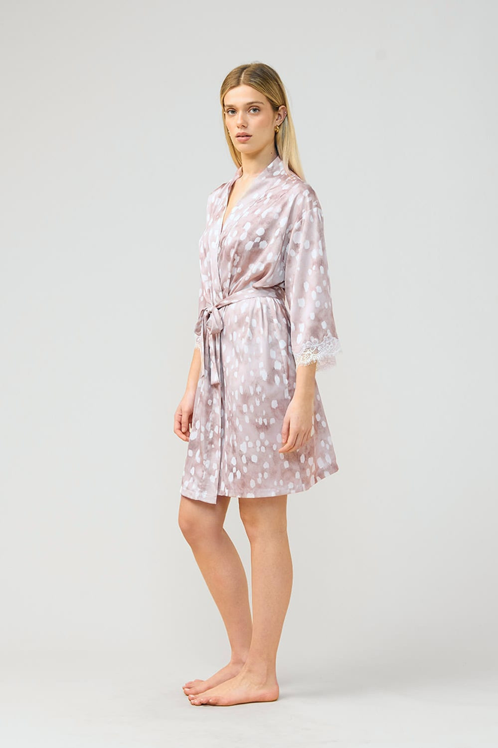 Hadley Brown Spot Robe - Brown - image 4
