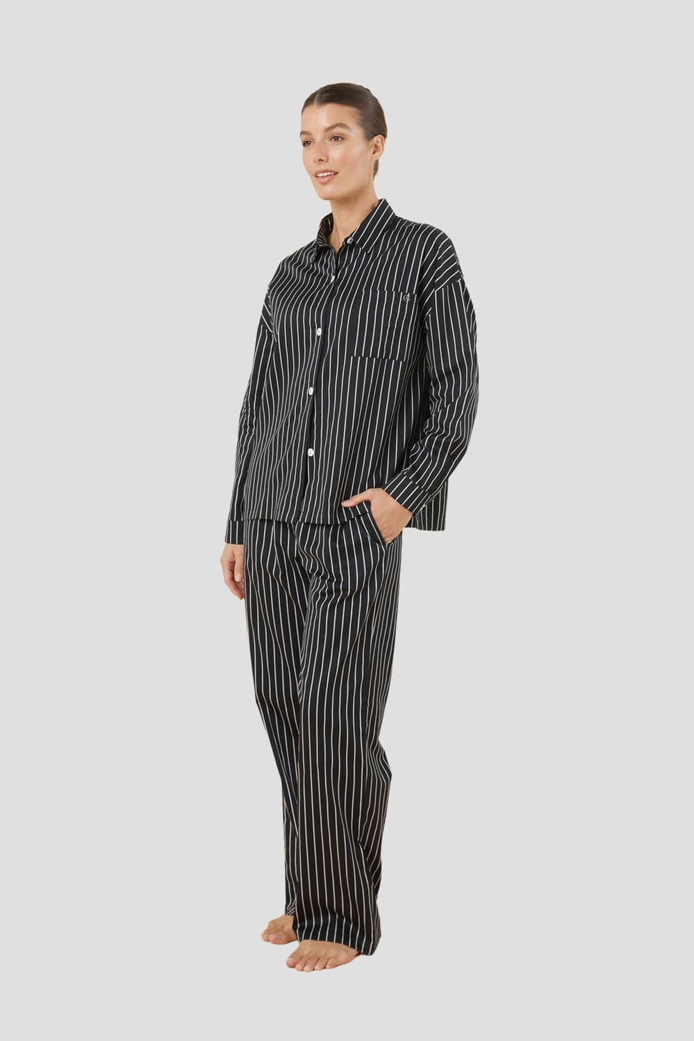 Willow Cotton Stripe Pj Set - Black - image 2