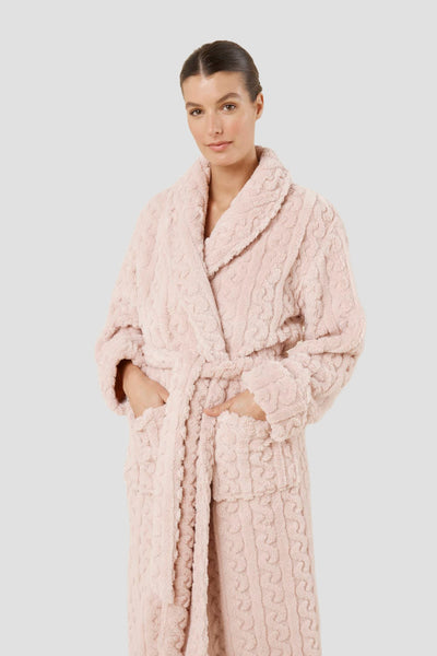 Gabriella Plush Long Robe - Pink - image 2