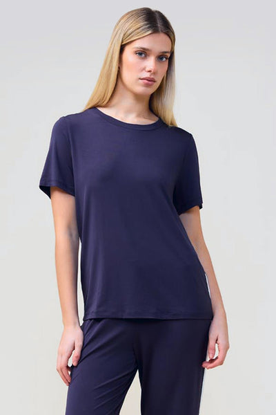 Bronte Bamboo Tshirt With Stripe - Navy - image 1