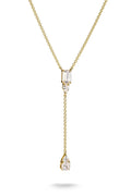 Bold Y Chain With Stones In Gold - Gold - image 1