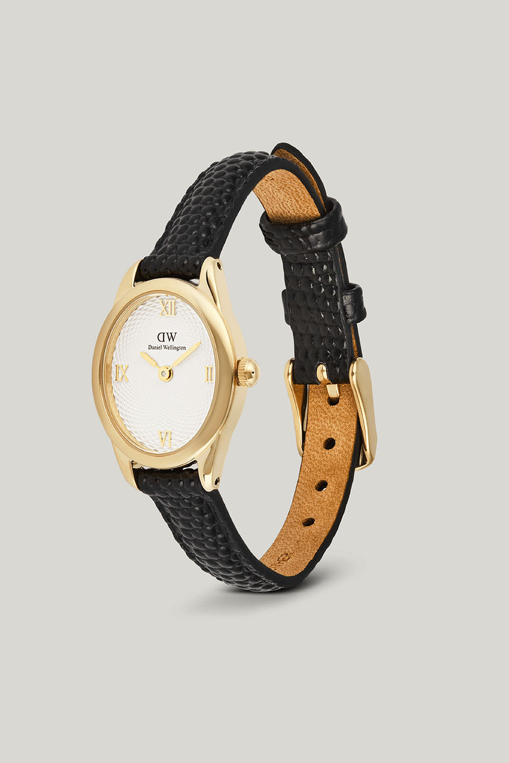 Ophelia Mini Black Leather & Gold Watch - Gold - image 4