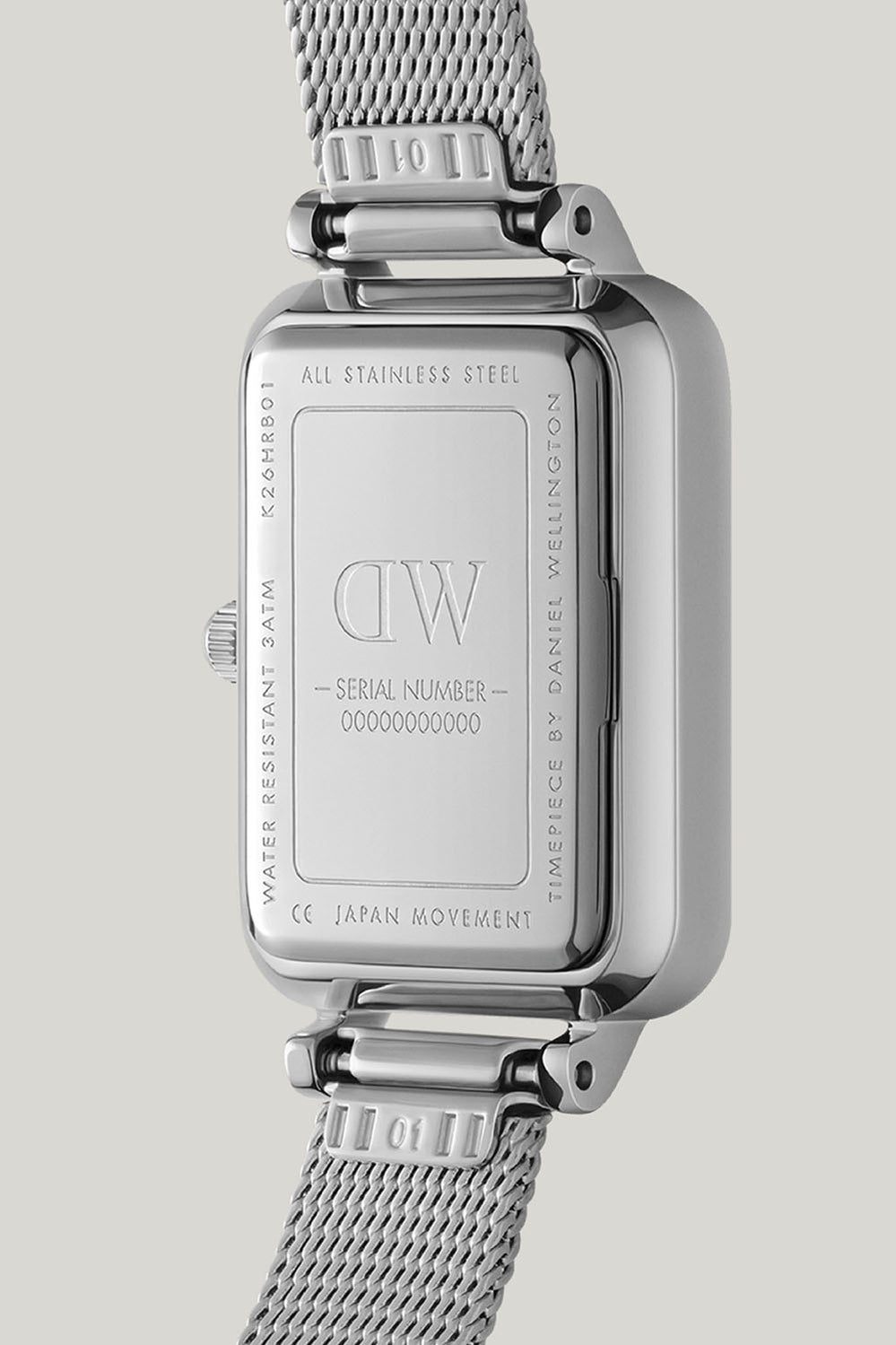 Quadro 20x26 Pressed Sterling Silver & White Watch - Silver - image 4