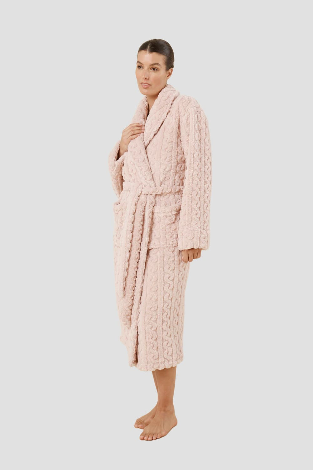 Gabriella Plush Long Robe - Pink - image 3