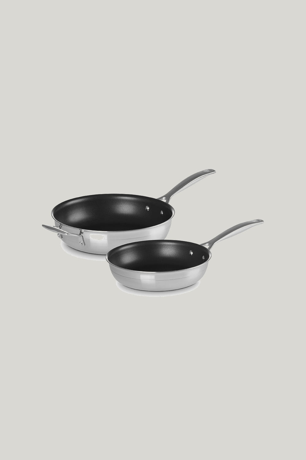 3ply Stainless Steel Non Stick 2piece Frypan Set 24/28cm - Stainless Steel - image 1