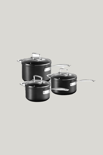 Toughened Non Stick 3 Piece Saucepan Set - NO COLOUR - image 1